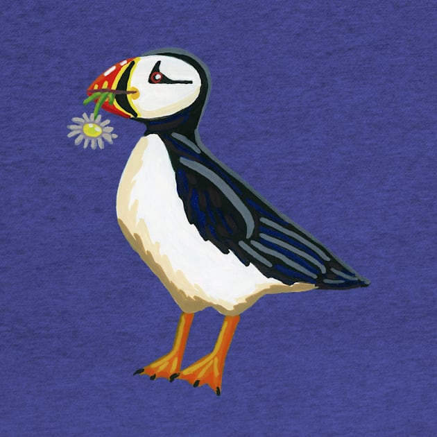 Gouache Flower Puffin by paintedpansy